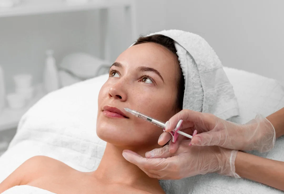 A filler injection along the cheekbone
